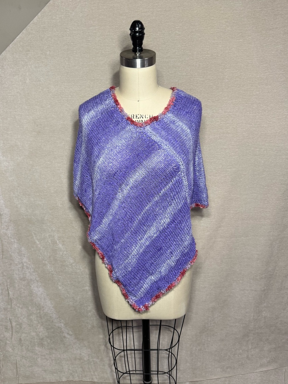 Women’s Purple & Pink Knit Poncho